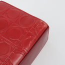 Salvatore Ferragamo Gancini Hand Bag Leather Red Silver Auth BA12430-14
