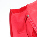 Salvatore Ferragamo Gancini Hand Bag Leather Red Silver Auth BA12430-20