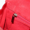 Salvatore Ferragamo Gancini Hand Bag Leather Red Silver Auth BA12430-21