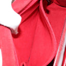 Salvatore Ferragamo Gancini Hand Bag Leather Red Silver Auth BA12430-22