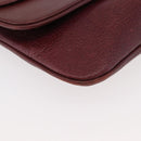 CARTIER Must Line Shoulder Bag Leather Bordeaux Gold Auth BA12432-10