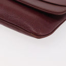 CARTIER Must Line Shoulder Bag Leather Bordeaux Gold Auth BA12432-11