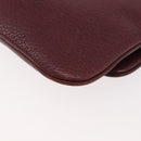 CARTIER Must Line Shoulder Bag Leather Bordeaux Gold Auth BA12432-13