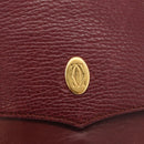 CARTIER Must Line Shoulder Bag Leather Bordeaux Gold Auth BA12432-14