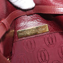 CARTIER Must Line Shoulder Bag Leather Bordeaux Gold Auth BA12432-16