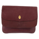 CARTIER Must Line Shoulder Bag Leather Bordeaux Gold Auth BA12432-2