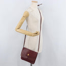 CARTIER Must Line Shoulder Bag Leather Bordeaux Gold Auth BA12432-21