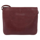 CARTIER Must Line Shoulder Bag Leather Bordeaux Gold Auth BA12432-3