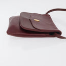 CARTIER Must Line Shoulder Bag Leather Bordeaux Gold Auth BA12432-4