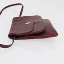 CARTIER Must Line Shoulder Bag Leather Bordeaux Gold Auth BA12432-5