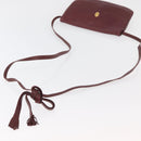 CARTIER Must Line Shoulder Bag Leather Bordeaux Gold Auth BA12432-7