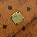 MCM Vicetos Logogram Hand Bag PVC Leather 2way Brown Gold Auth BA12433A-12
