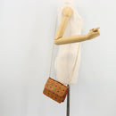 MCM Vicetos Logogram Hand Bag PVC Leather 2way Brown Gold Auth BA12433A-23