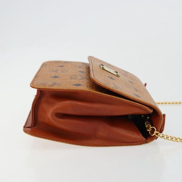 MCM Vicetos Logogram Hand Bag PVC Leather 2way Brown Gold Auth BA12433A
