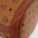MCM Vicetos Logogram Drawstring Bag Bag PVC Leather Brown Gold Auth BA12441A-10