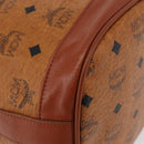 MCM Vicetos Logogram Drawstring Bag Bag PVC Leather Brown Gold Auth BA12441A-12
