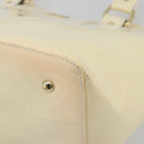 FENDI Hand Bag Patent leather Ivory Gold Auth BA12442A-14