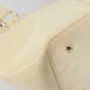 FENDI Hand Bag Patent leather Ivory Gold Auth BA12442A-16
