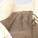 FENDI Hand Bag Patent leather Ivory Gold Auth BA12442A-20
