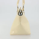 FENDI Hand Bag Patent leather Ivory Gold Auth BA12442A-4