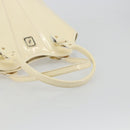 FENDI Hand Bag Patent leather Ivory Gold Auth BA12442A-7
