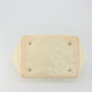 FENDI Hand Bag Patent leather Ivory Gold Auth BA12442A-5