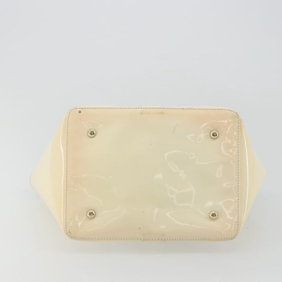 FENDI Hand Bag Patent leather Ivory Gold Auth BA12442A