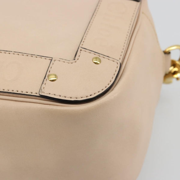 Chloe Shoulder Bag Leather Pink Gold Auth BA12443A