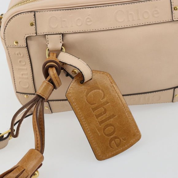 Chloe Shoulder Bag Leather Pink Gold Auth BA12443A