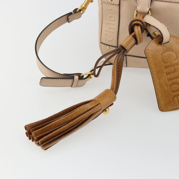 Chloe Shoulder Bag Leather Pink Gold Auth BA12443A