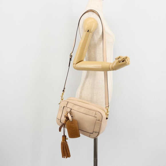 Chloe Shoulder Bag Leather Pink Gold Auth BA12443A