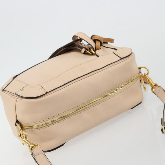 Chloe Shoulder Bag Leather Pink Gold Auth BA12443A