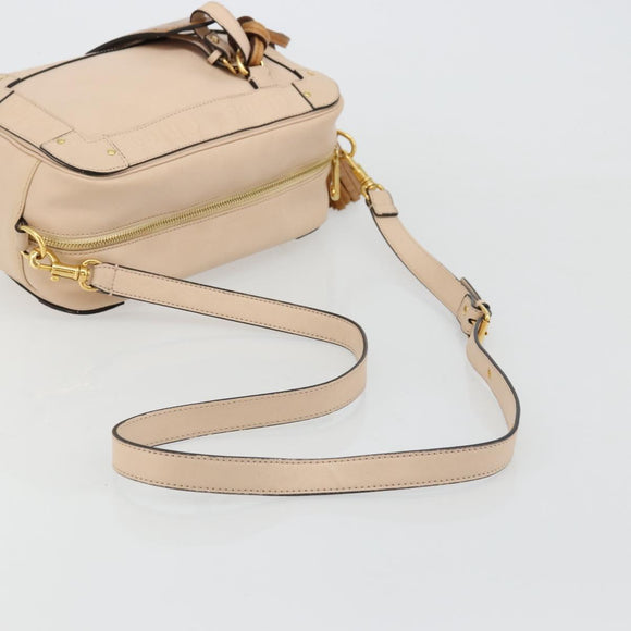 Chloe Shoulder Bag Leather Pink Gold Auth BA12443A