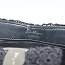 Salvatore Ferragamo Vara ribbon Chain Hand Bag Canvas Black Silver Auth BA12444A-15
