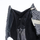 Salvatore Ferragamo Vara ribbon Chain Hand Bag Canvas Black Silver Auth BA12444A-17