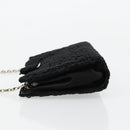 Salvatore Ferragamo Vara ribbon Chain Hand Bag Canvas Black Silver Auth BA12444A-5