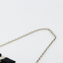 Salvatore Ferragamo Vara ribbon Chain Hand Bag Canvas Black Silver Auth BA12444A-8