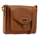 BALLY Shoulder Bag Leather Brown Gold Auth BA12445A-1
