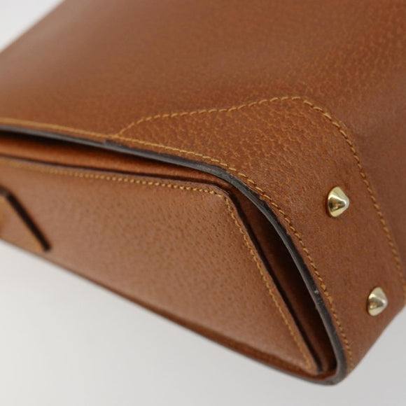 BALLY Shoulder Bag Leather Brown Gold Auth BA12445A