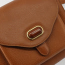 BALLY Shoulder Bag Leather Brown Gold Auth BA12445A-17