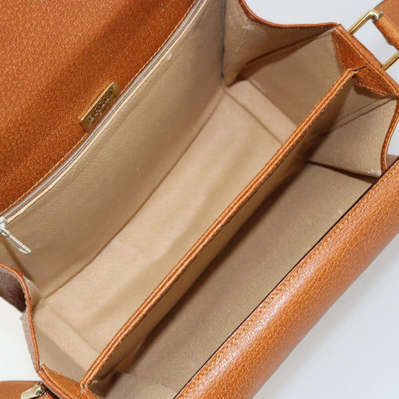 BALLY Shoulder Bag Leather Brown Gold Auth BA12445A