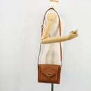 BALLY Shoulder Bag Leather Brown Gold Auth BA12445A-22