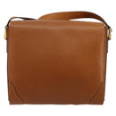 BALLY Shoulder Bag Leather Brown Gold Auth BA12445A-2