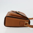 BALLY Shoulder Bag Leather Brown Gold Auth BA12445A-3