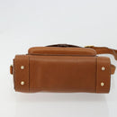 BALLY Shoulder Bag Leather Brown Gold Auth BA12445A-5