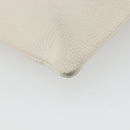 BALENCIAGA Clutch Bag Leather White Silver 485110 Auth BA12446-16