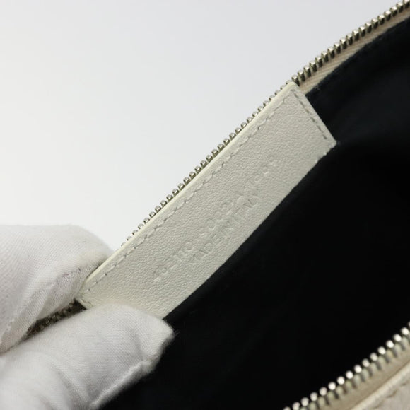 BALENCIAGA Clutch Bag Leather White Silver 485110 Auth BA12446