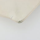 BALENCIAGA Clutch Bag Leather White Silver 485110 Auth BA12446-14