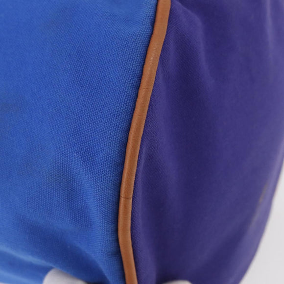 HERMES Purse Shoulder Bag Canvas Blue Silver Auth BA12448A