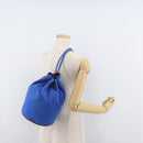 HERMES Purse Shoulder Bag Canvas Blue Silver Auth BA12448A-21